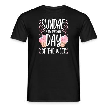 Sundae est mon jour préféré de la semaine Cadeau d’amoureux - T-shirt homme - noir - Devant - AI Model Male 178 light (178cm)