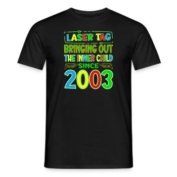 Laser Tag Bringing Out The Inner Child Years Old - Men's T-Shirt - black - Front - AI Model Male 178 light (178cm)