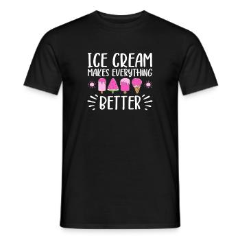 La crème glacée rend tout meilleur Amateur de gelato - T-shirt homme - noir - Devant - AI Model Male 178 light (178cm)