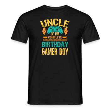 Uncle Of the Birthday Gamer Boy gift Idea - Männer T-Shirt - Schwarz - Vorne - AI Model Male 178 light (178cm)