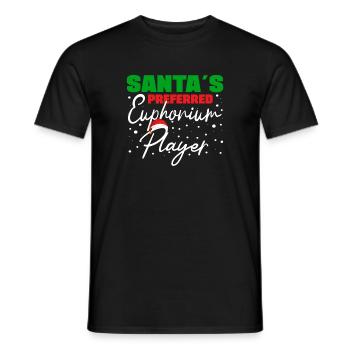 Santa's Preferred Euphonium Player Baritone Gifts - Men's T-Shirt - black - Front - AI Model Male 178 light (178cm)