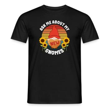 Ask Me About My New Gnomes Elf Gnome Miniature - Men's T-Shirt - black - Front - AI Model Male 178 light (178cm)