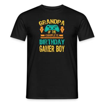 Papy De L’Anniversaire Gamer Boy Idée Cadeau - T-shirt homme - noir - Devant - AI Model Male 178 light (178cm)