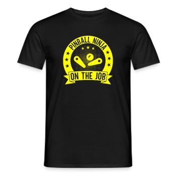Pinball Ninja On The Job Pinball Machine Idée cadeau - T-shirt homme - noir - Devant - AI Model Male 178 light (178cm)