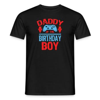 Daddy Of the Birthday Boy Gamer Gift Idea - Männer T-Shirt - Schwarz - Vorne - AI Model Male 178 light (178cm)