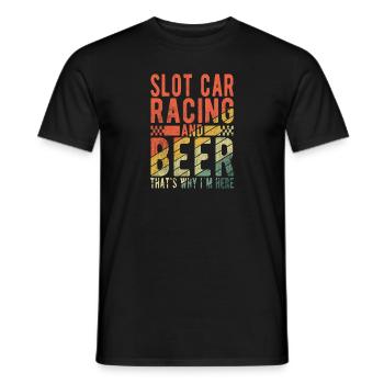 Slot Car Racing And Beer Slotcar Lover Gift - Männer T-Shirt - Schwarz - Vorne - AI Model Male 178 light (178cm)