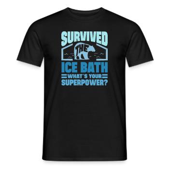 Baignade sur glace a survécu au cadeau de glace superpuissance de bain de glace - T-shirt homme - noir - Devant - AI Model Male 178 light (178cm)