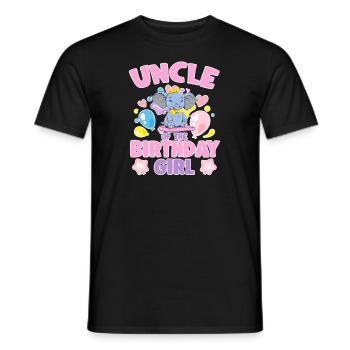 Oncle de la fête de famille éléphant fille d’anniversaire - T-shirt homme - noir - Devant - AI Model Male 178 light (178cm)