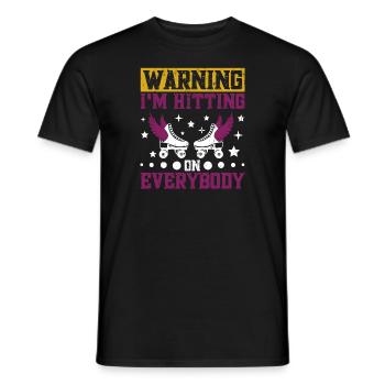 Roller Skating Je frappe tout le monde Roller - T-shirt homme - noir - Devant - AI Model Male 178 light (178cm)