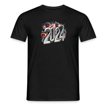 Réveillon du Nouvel An 2023/24 - T-shirt homme - noir - Devant - AI Model Male 178 light (178cm)
