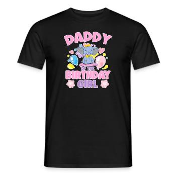 Daddy Of the Birthday Girl Elephant Family Party - Men's T-Shirt - black - Front - AI Model Male 178 light (178cm)