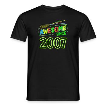 Laser Tag Birthday 16 Years Old Awesome Since 2007 - Männer T-Shirt - Schwarz - Vorne - AI Model Male 178 light (178cm)