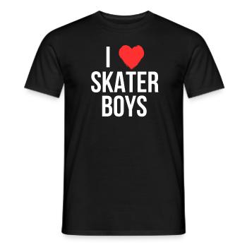 I Love Skater Boys - Men's T-Shirt - black - Front - AI Model Male 178 light (178cm)