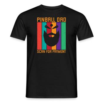 Flipper papa Scan pour paiement rétro flipper cadeau - T-shirt homme - noir - Devant - AI Model Male 178 light (178cm)