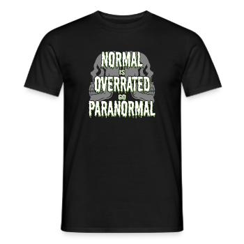 Normal Is Overrated Paranormal Ghost Investigator - Men's T-Shirt - black - Front - AI Model Male 178 light (178cm)