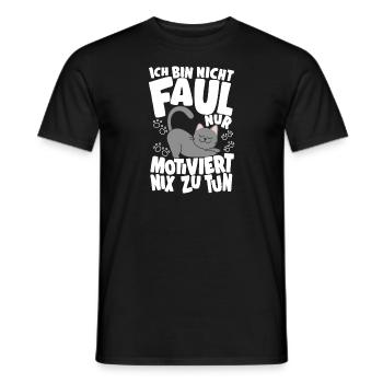 Katzenfans Motiviert Nix Zu Tun Lustige - Männer T-Shirt - Schwarz - Vorne - AI Model Male 178 light (178cm)