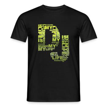 DJ - music is my life - Men's T-Shirt - black - Front - AI Model Male 178 light (178cm)