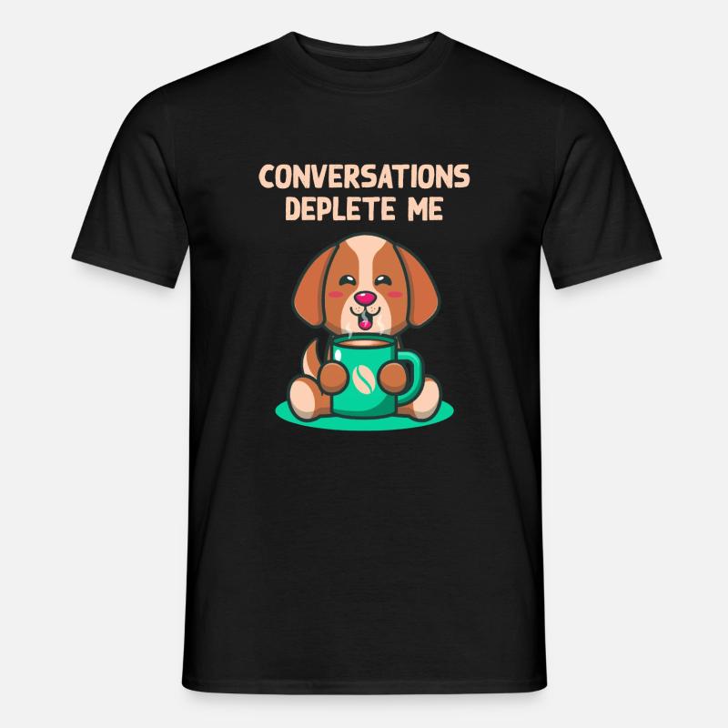 Conversations exhaust me introverted problem - Men’s T-shirt - black