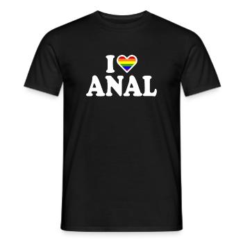 I love anal - Men's T-Shirt - black - Front - AI Model Male 178 light (178cm)