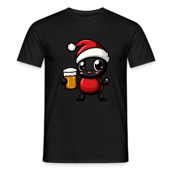 Ant Christmas Beer Funny - Men's T-Shirt - black - Front - AI Model Male 178 light (178cm)