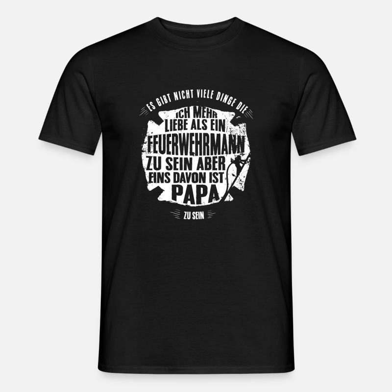 Feuerwehr Papa Tshirt - Männer T-Shirt - Schwarz