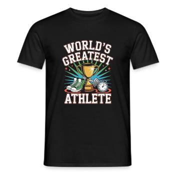 worlds greatest athlete - Men's T-Shirt - black - Front - AI Model Male 178 light (178cm)