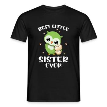 Best Little Sister Ever - Kleine Eulen Schwester - Männer T-Shirt - Schwarz - Vorne - AI Model Male 178 light (178cm)