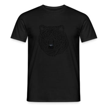 Brown bear with green eyes - Men's T-Shirt - black - Front - AI Model Male 178 light (178cm)