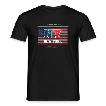 New York - T-shirt homme - noir - Devant - AI Model Male 178 light (178cm)