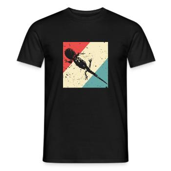 Salamander gecko retro style - Men's T-Shirt - black - Front - AI Model Male 178 light (178cm)