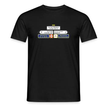 Col du Galibier Cycling Inspired Design - Men's T-Shirt - black - Front - AI Model Male 178 light (178cm)