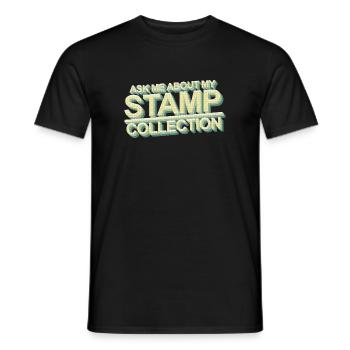 Stamp collecting - Men's T-Shirt - black - Front - AI Model Male 178 light (178cm)