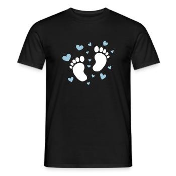 Bébé pieds coeur bébé Grossesse Naissance - T-shirt homme - noir - Devant - AI Model Male 178 light (178cm)