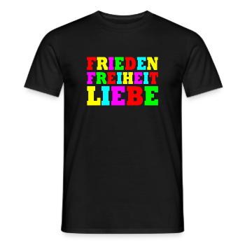 Frieden freiheit liebe - Männer T-Shirt - Schwarz - Vorne - AI Model Male 178 light (178cm)