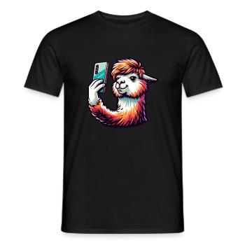 Alpaka Lama für Alpakaliebhaber - Männer T-Shirt - Schwarz - Vorne - AI Model Male 178 light (178cm)