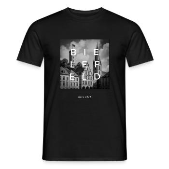 Bielefeld Typo Shirt Sparrenburg depuis 1214 moderne - T-shirt homme - noir - Devant - AI Model Male 178 light (178cm)