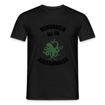 Geschenk Reinorgeln Achtarmiger Gerhard Saufen - Männer T-Shirt - Schwarz - Vorne - AI Model Male 178 light (178cm)