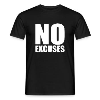 No excuses - T-shirt homme - noir - Devant - AI Model Male 178 light (178cm)