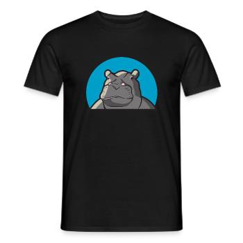 Hippo Nilpferd - Männer T-Shirt - Schwarz - Vorne - AI Model Male 178 light (178cm)