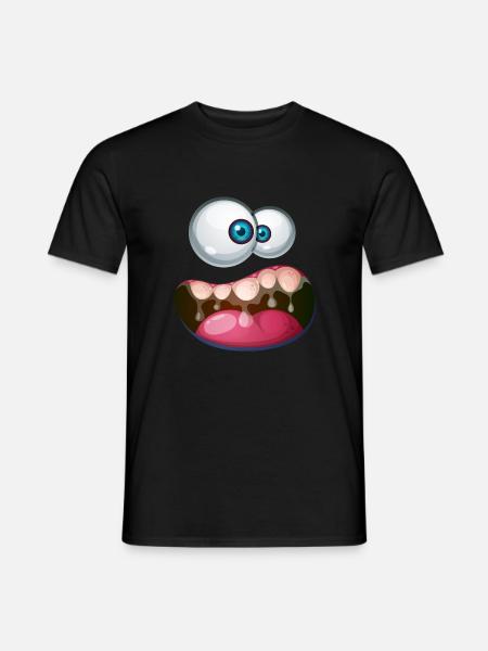 Monster rolig Halloween karneval kostym - T-shirt herr - svart