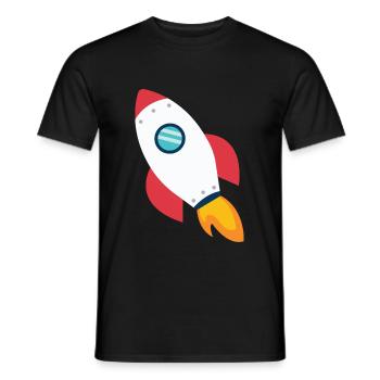 Rakete - Männer T-Shirt - Schwarz - Vorne - AI Model Male 178 light (178cm)