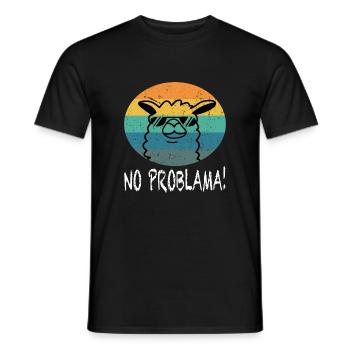 Alpaka Lama No Problama lustiges geschenk - Männer T-Shirt - Schwarz - Vorne - AI Model Male 178 light (178cm)