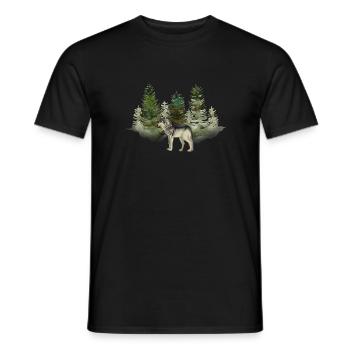 Wolf - T-shirt homme - noir - Devant - AI Model Male 178 light (178cm)