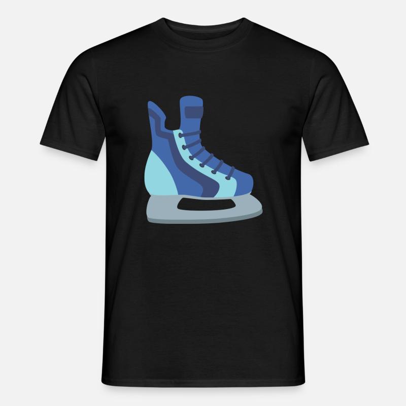 schlittschuh Eislaufen - Männer T-Shirt - Schwarz