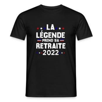 Retraite 2022 Cadeau Humour Personnalisé - T-shirt homme - noir - Devant - AI Model Male 178 light (178cm)