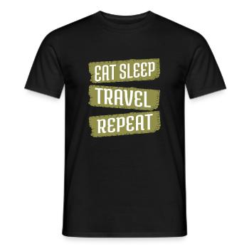sea happy hiking vacation humor couple retirement - Männer T-Shirt - Schwarz - Vorne - AI Model Male 178 light (178cm)