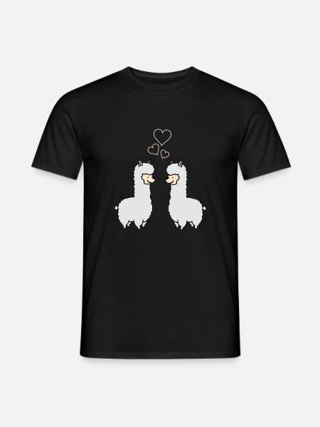 Alpaka Love - Männer T-Shirt - Schwarz