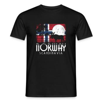 RETRO NORWEGEN SKANDINAVIEN NOREG NORGE NORWEGISCH - Männer T-Shirt - Schwarz - Vorne - AI Model Male 178 light (178cm)