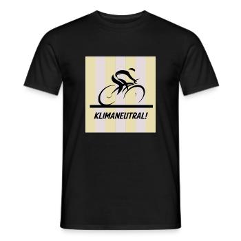 Fahrrad Klimaneutral Klimaschutz - Männer T-Shirt - Schwarz - Vorne - AI Model Male 178 light (178cm)