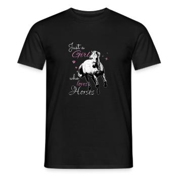 Mädchen Pferd Liebe - Männer T-Shirt - Schwarz - Vorne - AI Model Male 178 light (178cm)